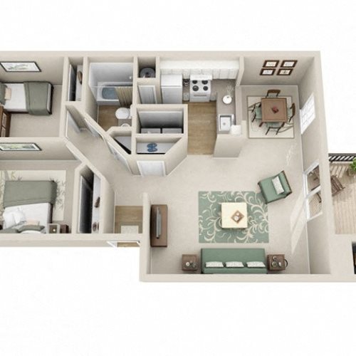 The Pointe Apartments 2x1 A Floor Plan The Pointe Apartments 2x1 A Floor Plan